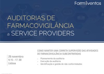AUDITORIAS DE  FARMACOVIGILÂNCIA  a  SERVICE PROVIDERS