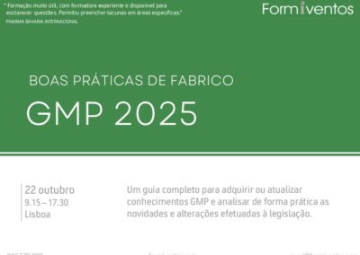 Boas Práticas de Fabrico . GMP 2025