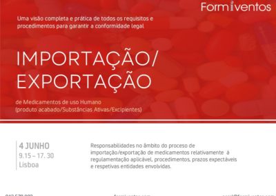 IMPORTAÇÃO/ EXPORTAÇÃO de Medicamentos