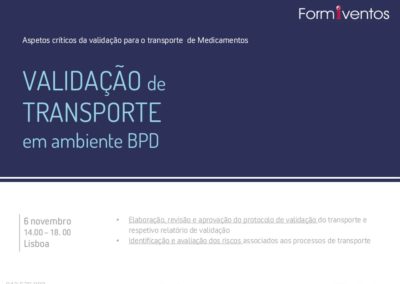 VALIDAÇÃO de TRANSPORTE  em ambiente BPD