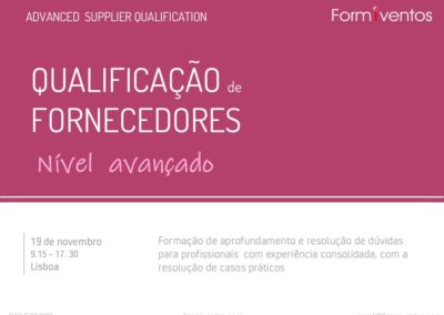 Qualificação de FORNECEDORES :   Nível AVANÇADO