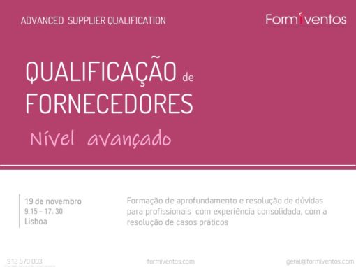Qualificação de FORNECEDORES :   Nível AVANÇADO