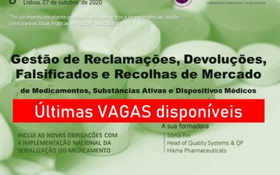 Últimas vagas para a 6ª Edição da formação sobre Gestão de Reclamações, Devoluções, Falsificados e Recolhas de Mercado