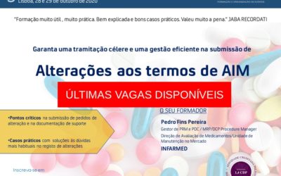 Últimas vagas  para a formação  “Gestão de Alterações aos termos de AIM”