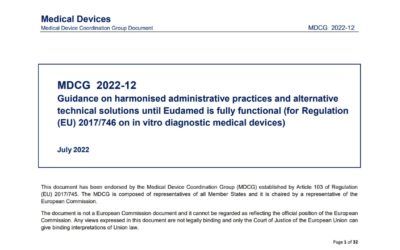 EU IVDR News! (EUDAMED) Guidance on harmonised administrative practices and alternative technical solutions until Eudamed is fully functional
