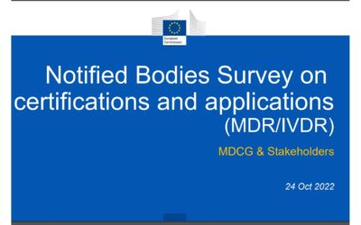 Notified Bodies Survey on certifications and applications(MDR/IVDR) MDCG & Stakeholders 24 Oct 2022