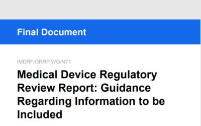 Medical Device Regulatory Review Report: Guidance Regarding Information to be Included