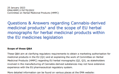 Questions & Answers regarding Cannabis-derived medicinal products1 and the scope of EU herbal monographs for herbal medicinal products within the EU medicines legislation