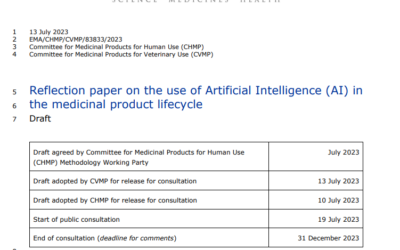 Reflection paper on the use of artificial intelligence in the lifecycle of medicines