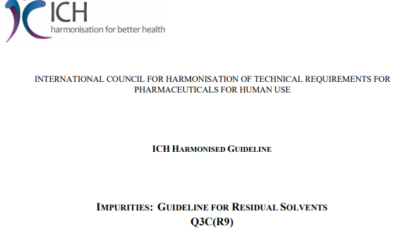 The ICH Q3C(R9) Guideline reaches Step 4 of the ICH Process