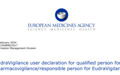 EudraVigilance user declaration for qualified person for pharmacovigilance/responsible person for EudraVigilance