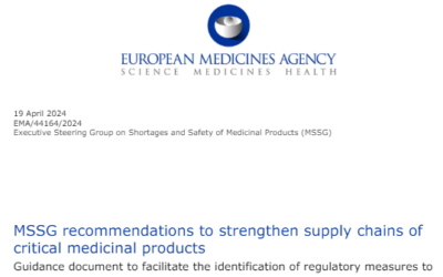 New recommendations to strengthen supply chains of critical medicines