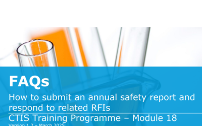 EMA  FAQs  How to submit an annual safety report and respond to related RFIs