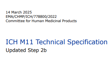 ICH M11 Technical Specification . Updated Step 2b