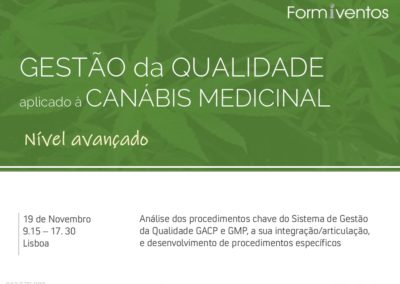 GESTÃO da QUALIDADE  aplicado à CANÁBIS MEDICINAL. Nível avançado