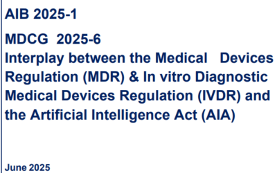 MDCG 2025-6 – FAQ on Interplay between the Medical Devices Regulation & In vitro Diagnostic Medical Devices Regulation and the Artificial Intelligence Act (June 2025)