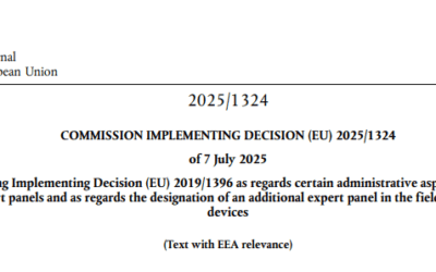 Implementing Decision (EU) 2025/1324, amending Decision (EU) 2019/1396, introducing changes to the governance and scope of expert panels under the Medical Devices Regulation (EU) 2017/745 and IVDR (EU) 2017/746.