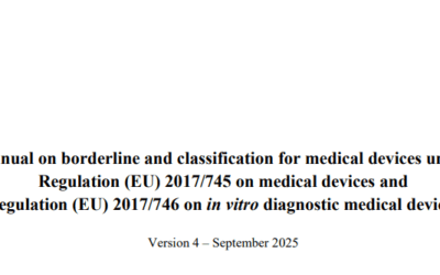 Manual on borderline and classification for medical devices under Regulation (EU) 2017/745 on medical devices and Regulation (EU) 2017/746 on in vitro diagnostic medical devices Version 4 – September 2025