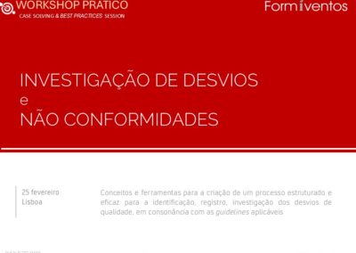INVESTIGAÇÃO DE DESVIOS  e NÃO CONFORMIDADES