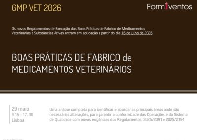 BOAS PRÁTICAS DE FABRICO de  MEDICAMENTOS VETERINÁRIOS 