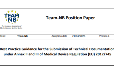 Best Practice Guidance for the Submission of Technical Documentation under Annex II and III of Medical Device Regulation