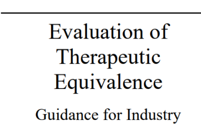 Evaluation of Therapeutic Equivalence. Guidance for Industry