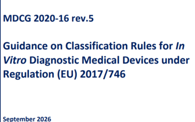 EU Regulatory News : IVD Classification Rules – MDCG 2020-16 Rev.5