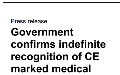 UK Government confirms indefinite recognition of CE marked medical devices