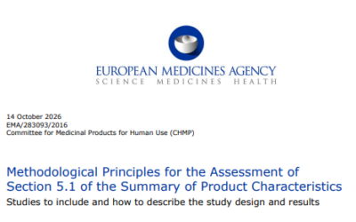Methodological Principles for the Assessment of Section 5.1 of the Summary of Product Characteristics