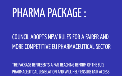 PHARMA PACKAGE : Council adopts new rules for a fairer and more competitive EU pharmaceutical sector